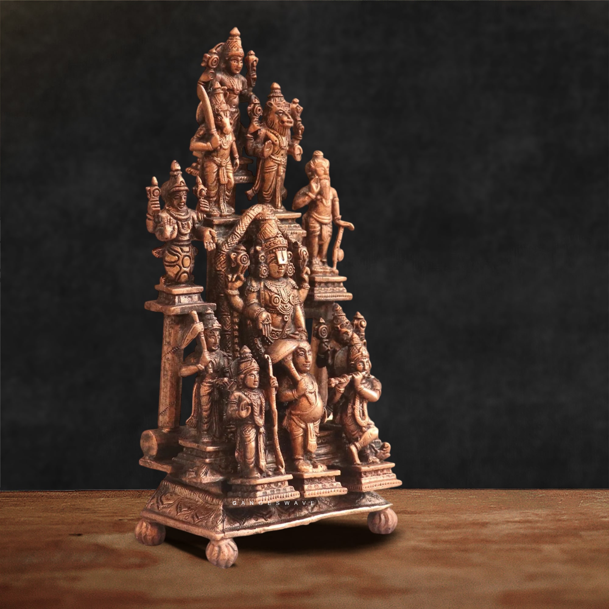 Venkateswar Dusavatara Pure Copper Idol - 8 inches - Image 4