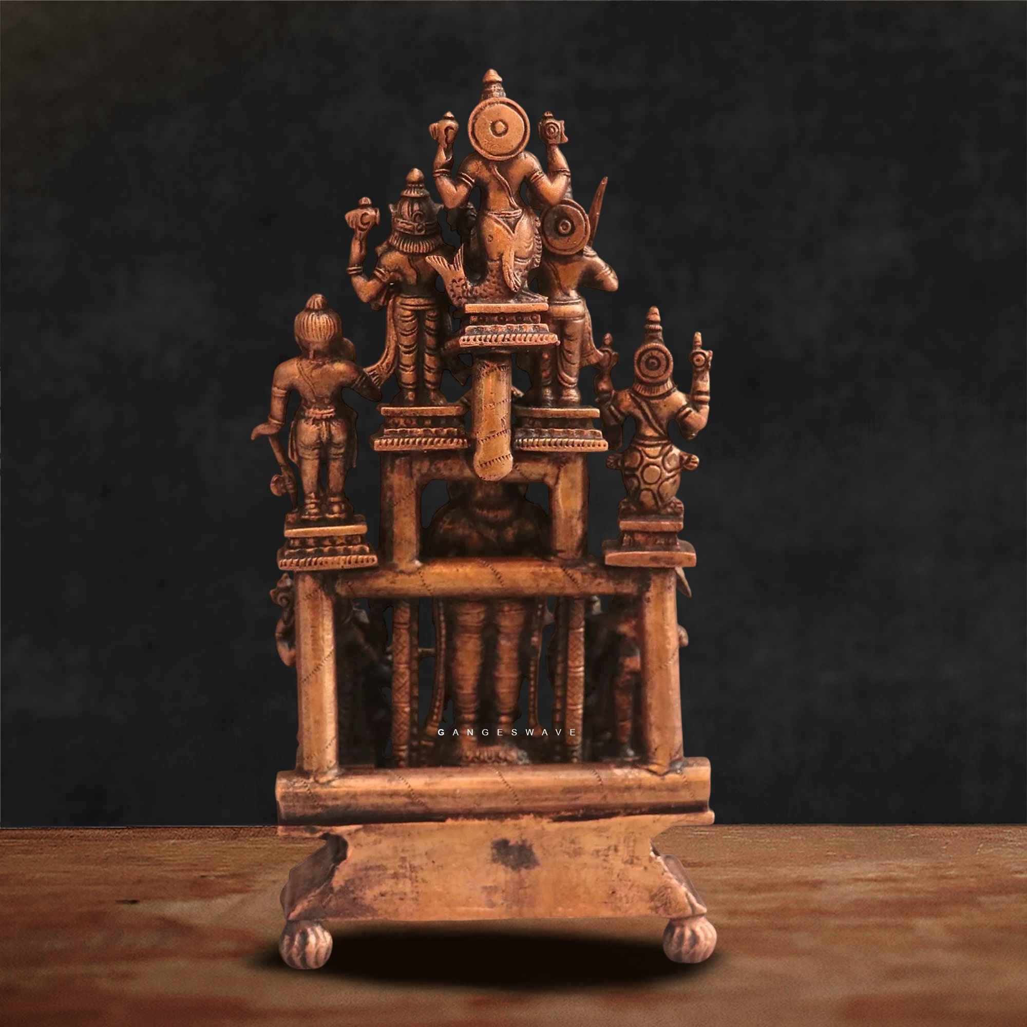 Venkateswar Dusavatara Pure Copper Idol - 8 inches - Image 2