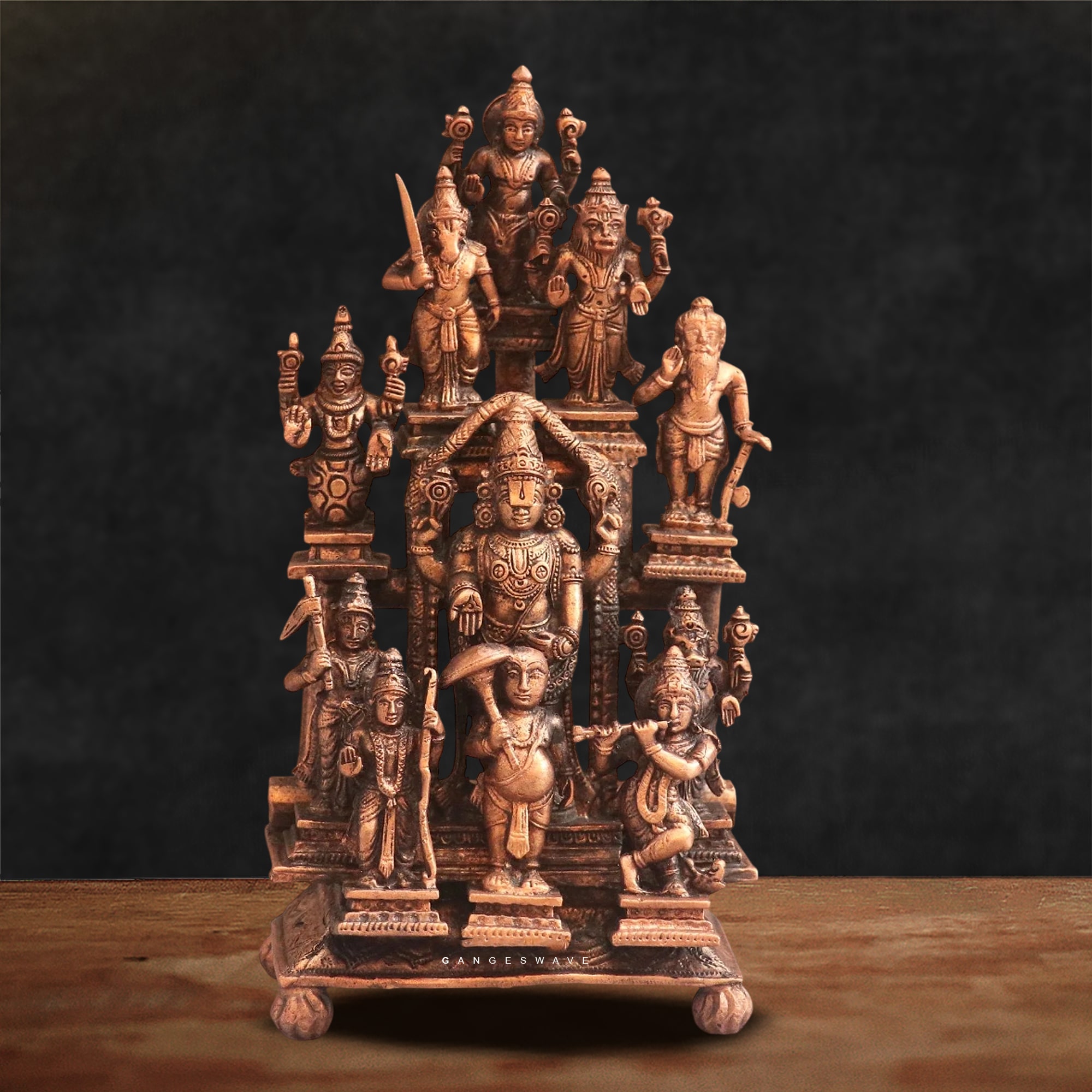 Vishnu Dus Avtar Pure Copper Statue