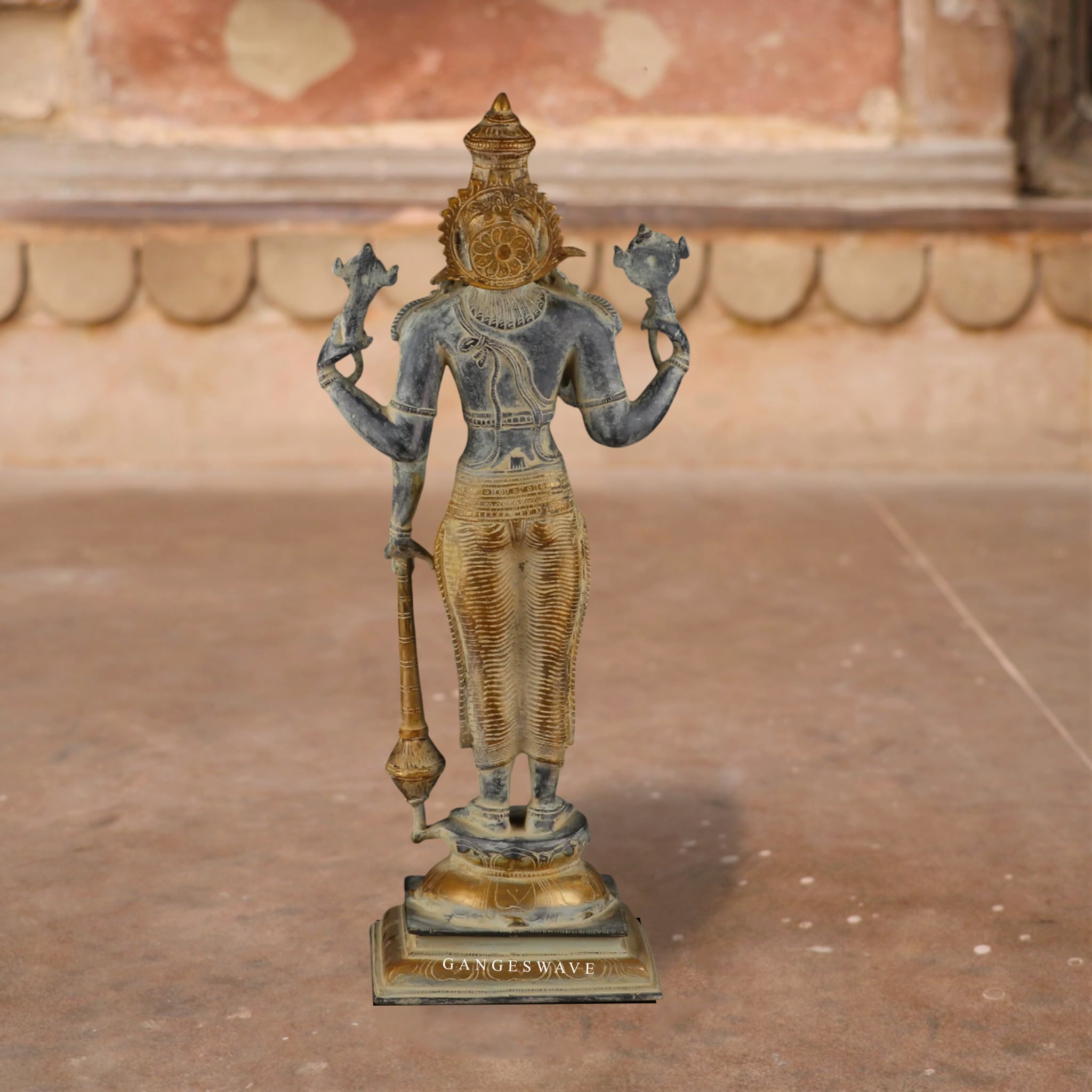 Vintage Finished Vishnu Brass Statue - 20 inches - Image 2