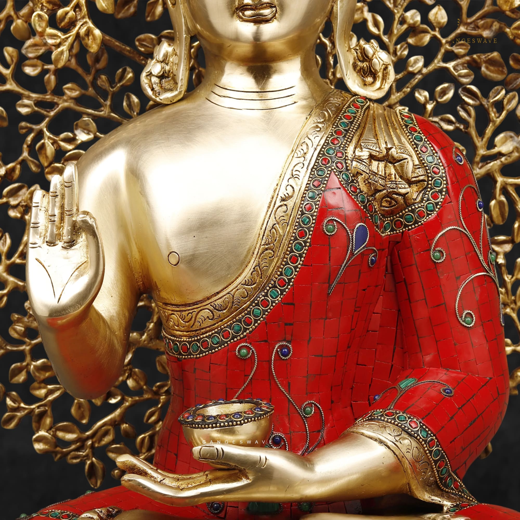 Buddha Statue with Tree of Life-29" - Image 3