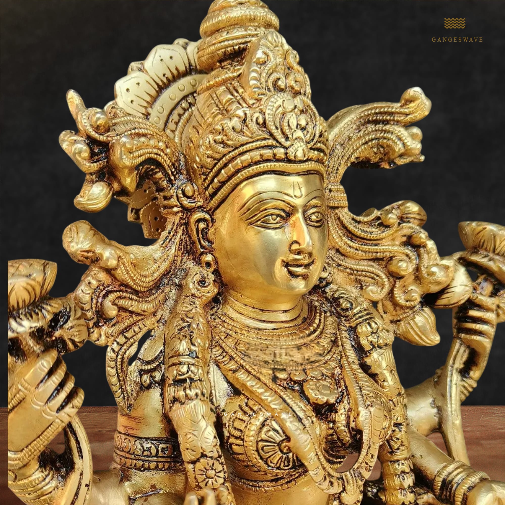 Chola Sculpted Shri Lakshmi Idol - 15 inches - Image 5