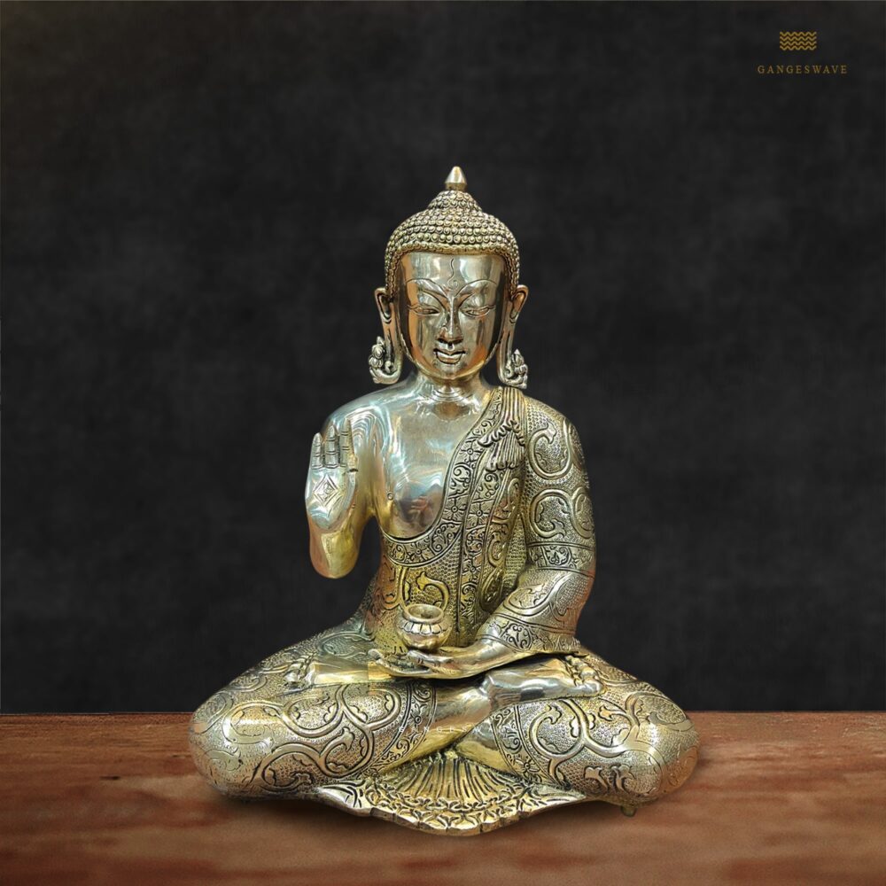 Golden Brass Buddha Statue