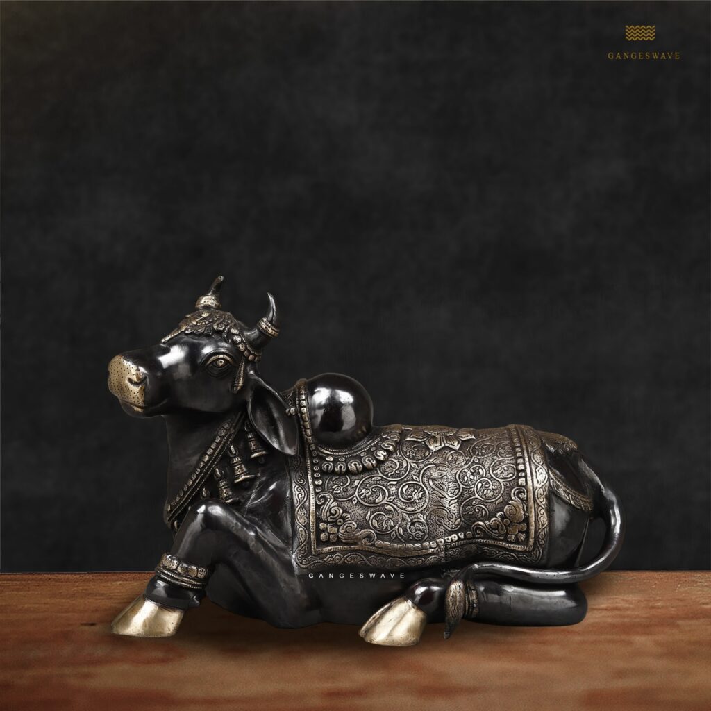 Spiritual Home Décor with Brass Nandi Murti