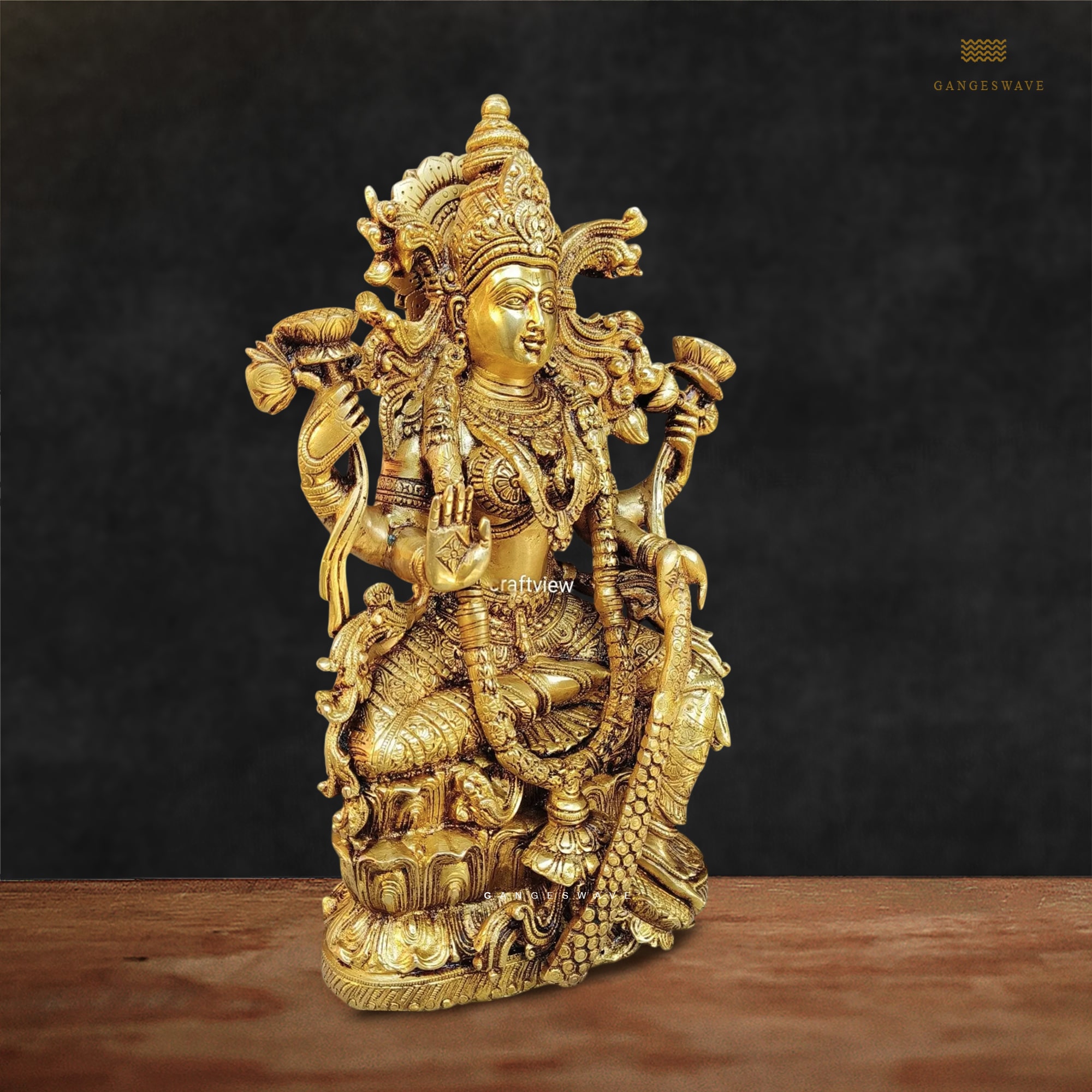 Chola Sculpted Shri Lakshmi Idol - 15 inches - Image 6