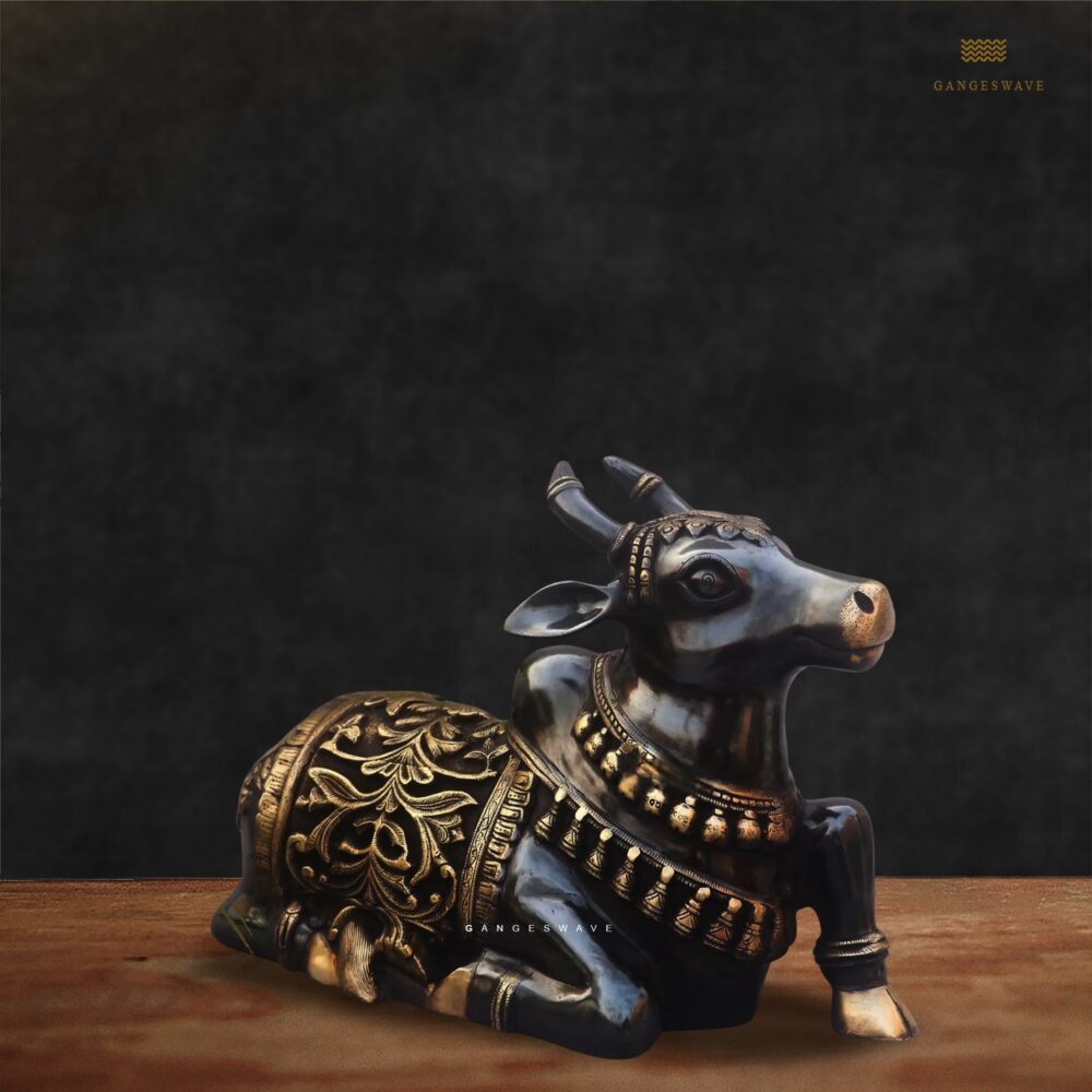 Nandi pure brass statue