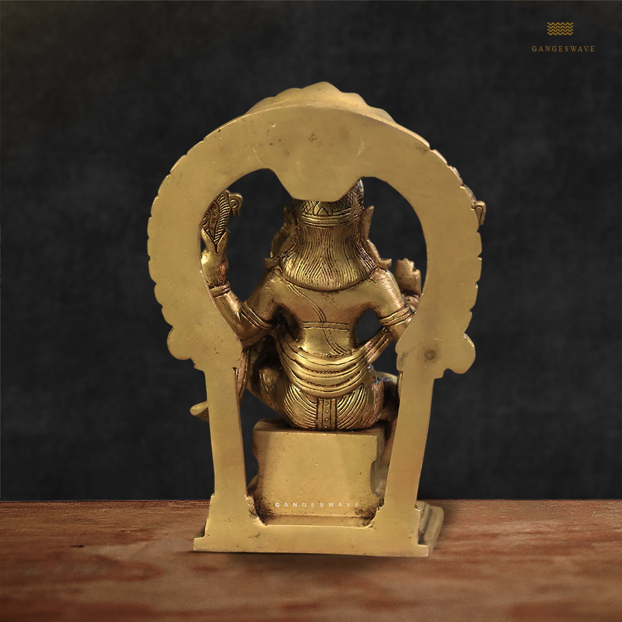 Narsimha Lakshmi Brass Statue - 8 inches - Image 3