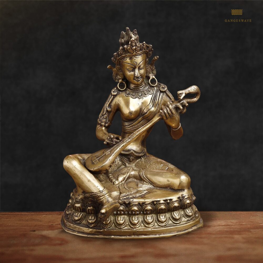 Superfine Saraswati Brass Statue