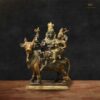 Shiv Parvati on Nandi Brass Statue - 15.7 inches