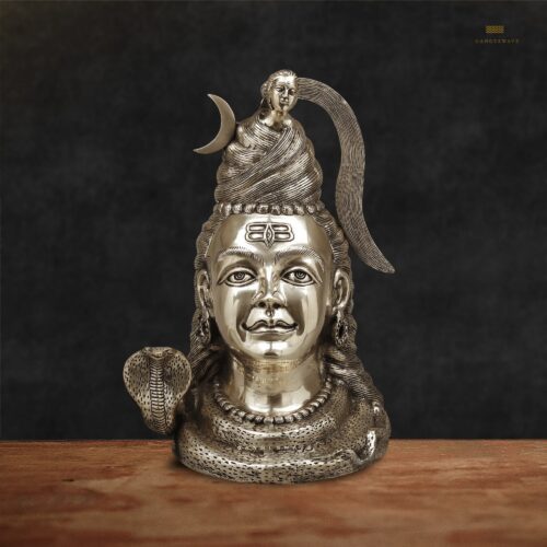 Shiva Brass Head with Ganga Crown
