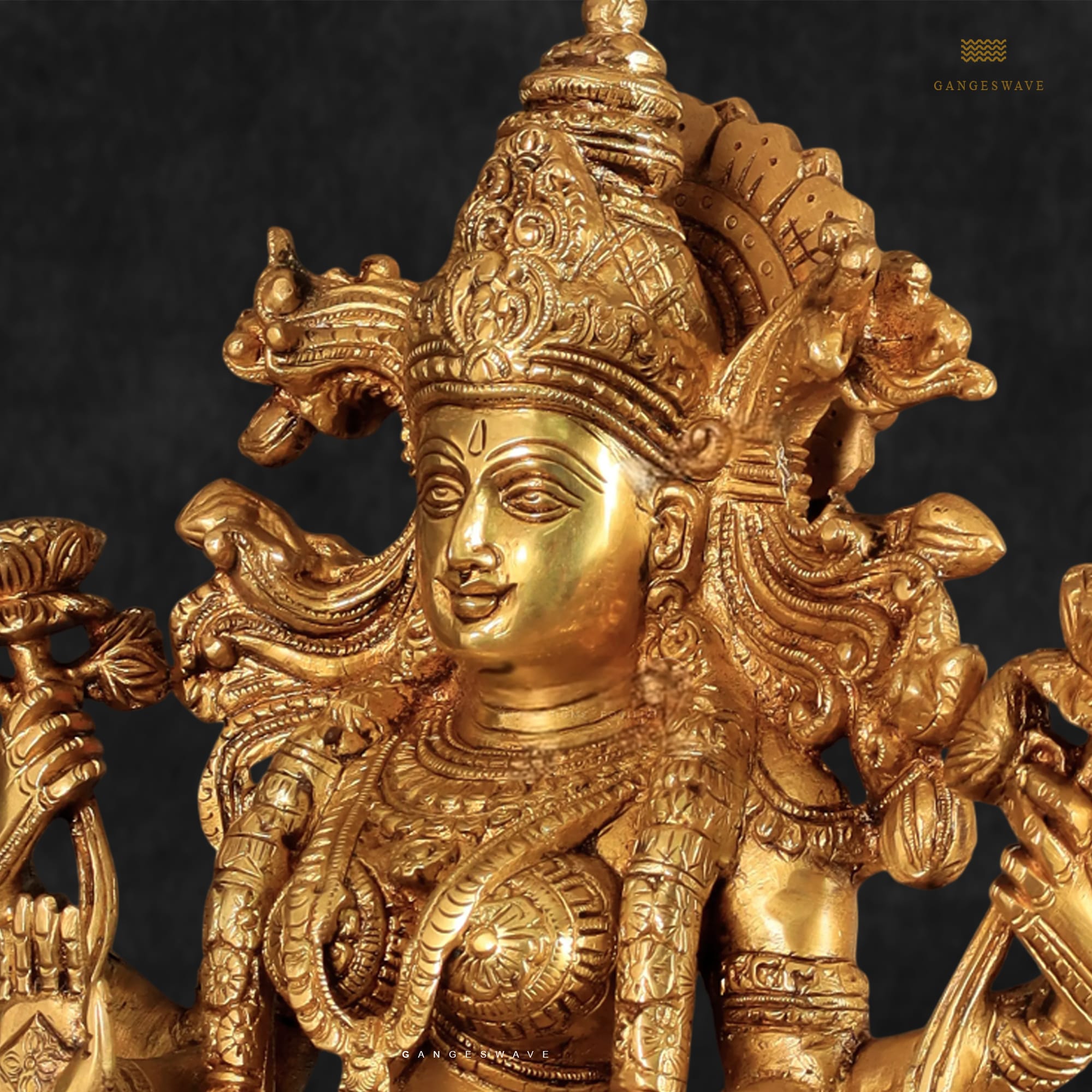 Chola Sculpted Shri Lakshmi Idol - 15 inches - Image 2