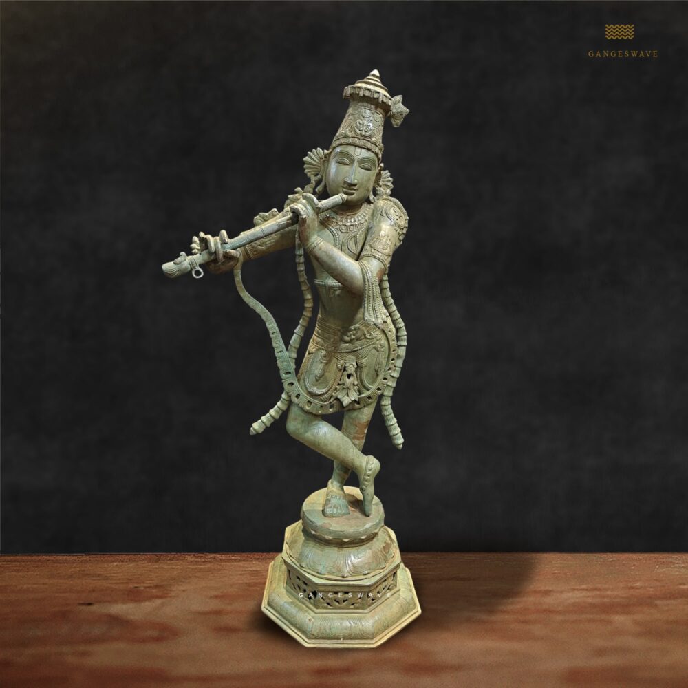 Vintage Finished Krishna Statue