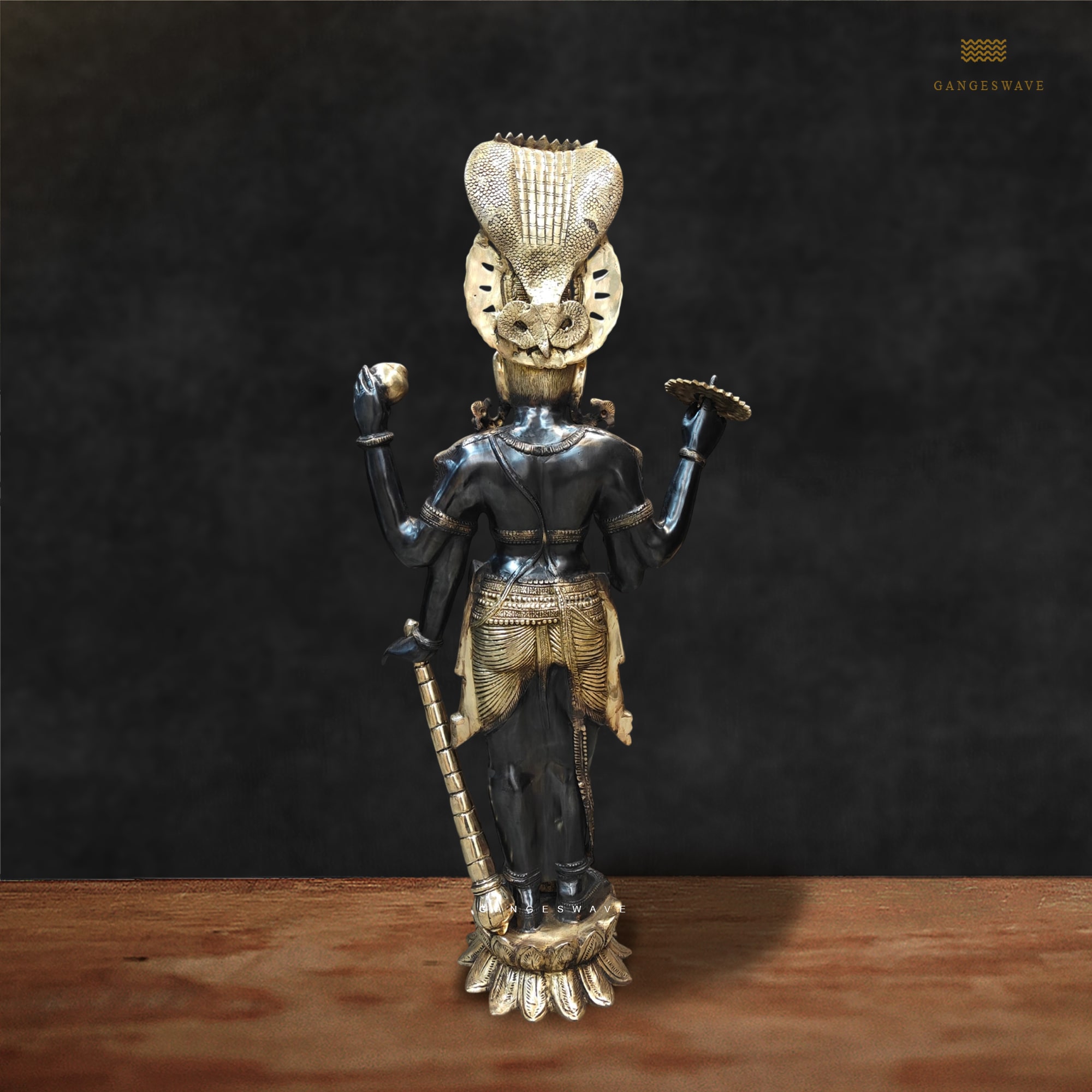 Vishnu Large Superfine Brass Statue - 41 inches - Image 4