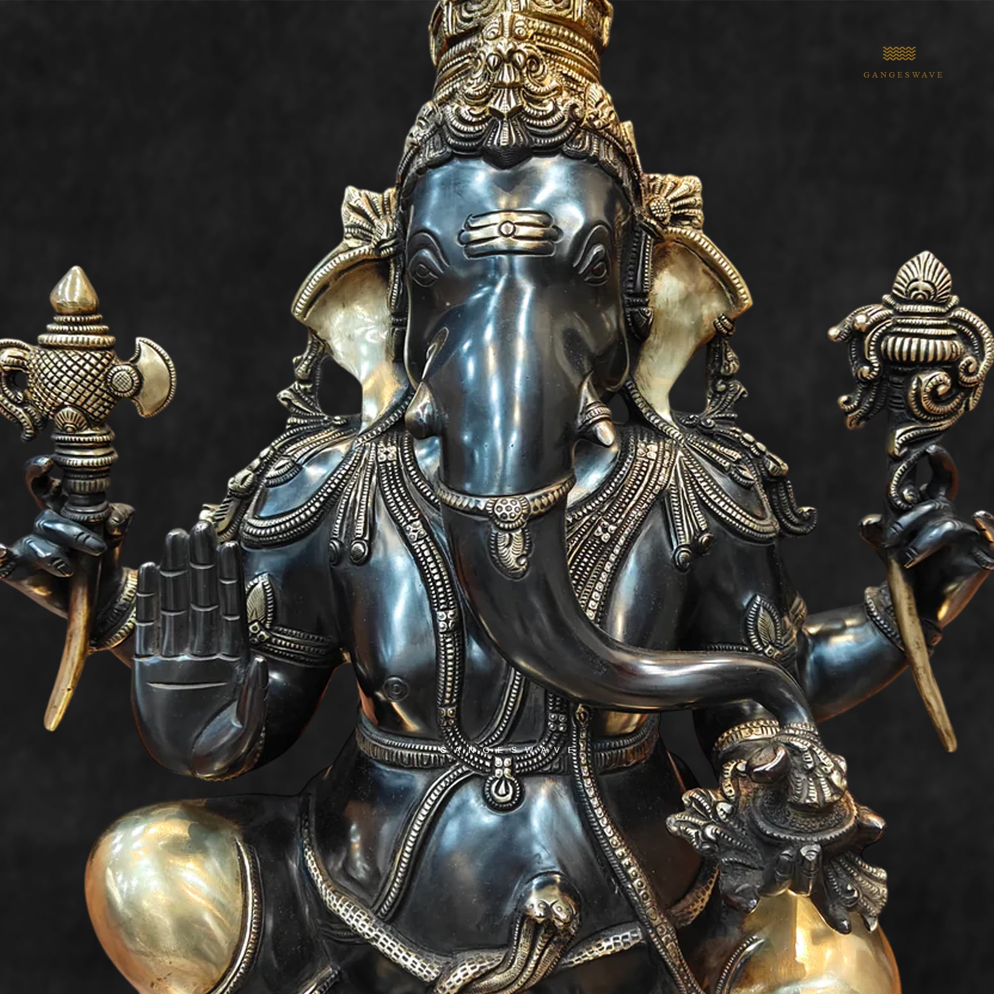 Superfine Brass Ganesha Statue - 20 inches - Image 2