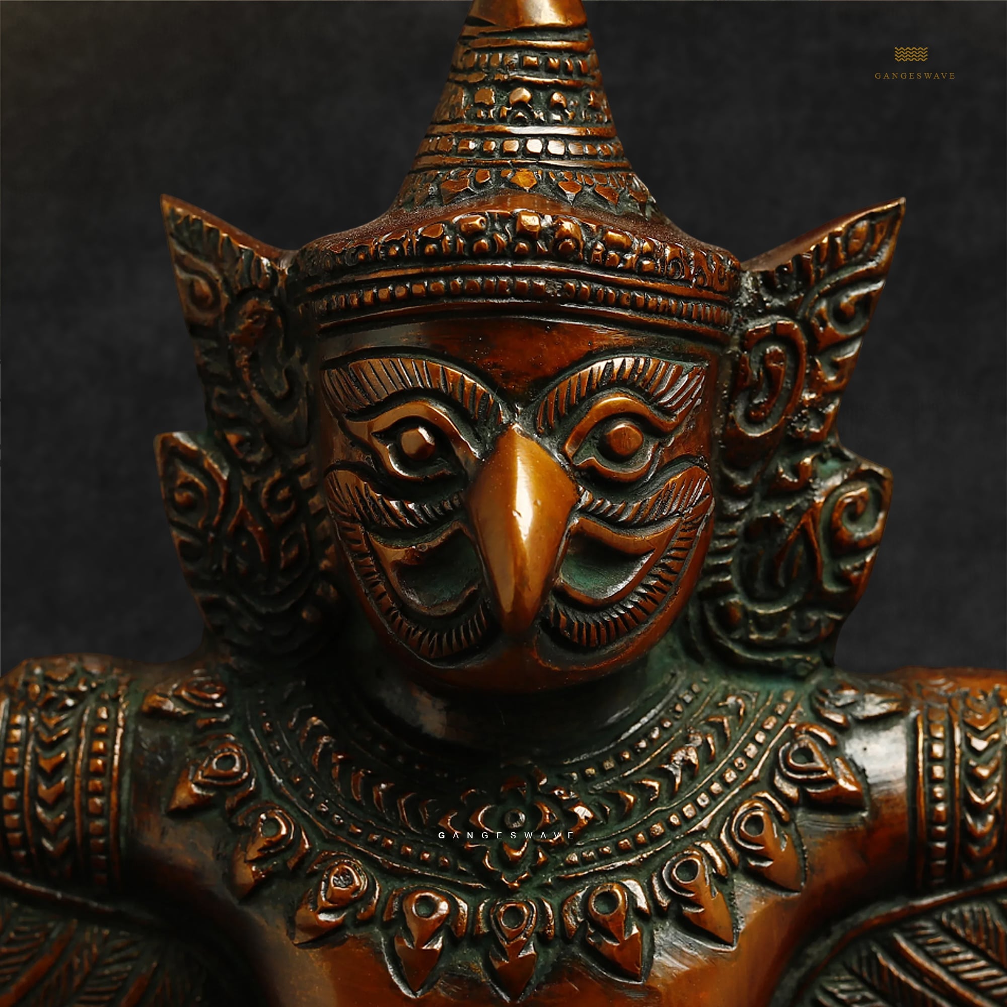 Artistic Garuda Brass Decor - 12 inches - Image 5