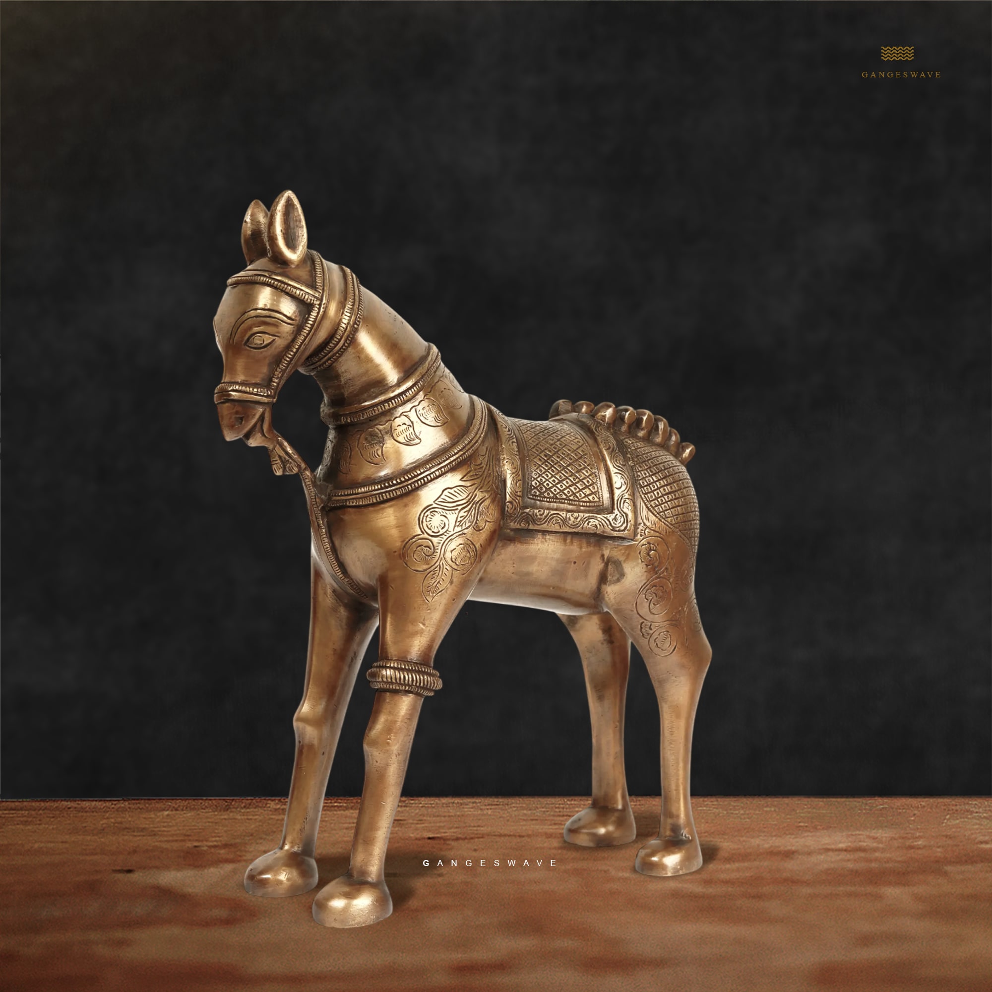 Horse Brass Decor Showpiece - 12 inches - Image 2