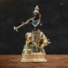 Krishna Brass Murti with Cow