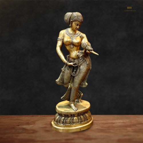 Lady Brass Decor holding parrot