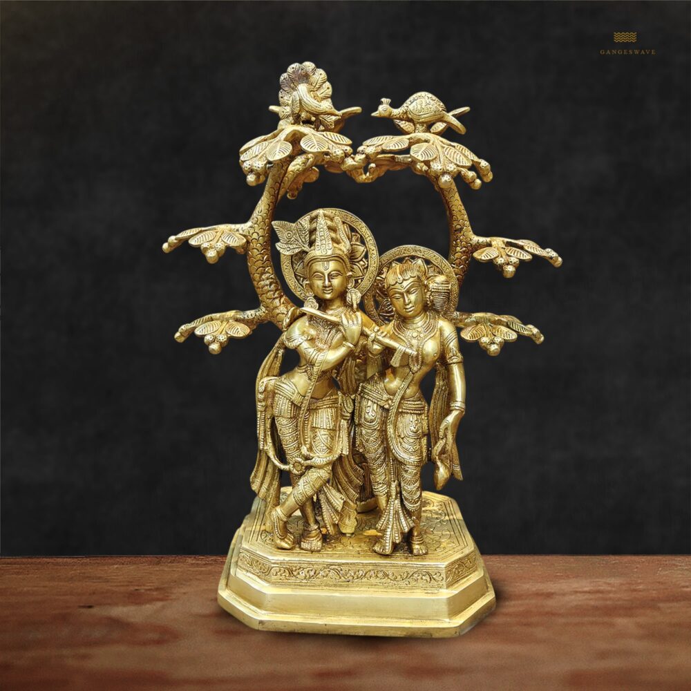 Radha Krishna Brass Statue
