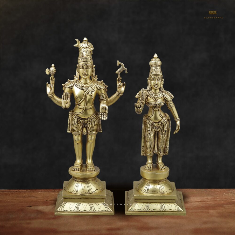 Shiv Parvati Brass Statue