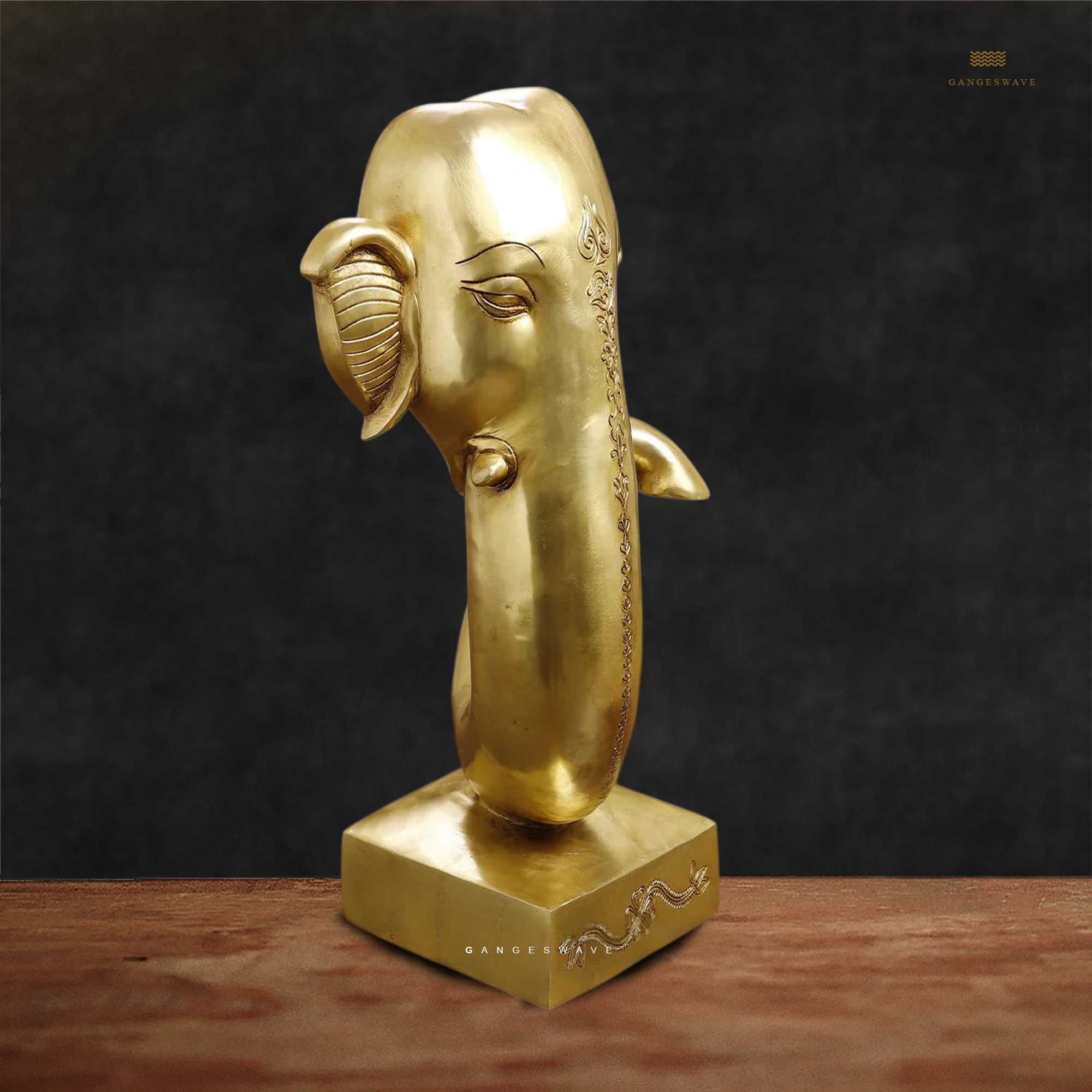 Ganesh Head Brass Statue - 17 inches - Image 6