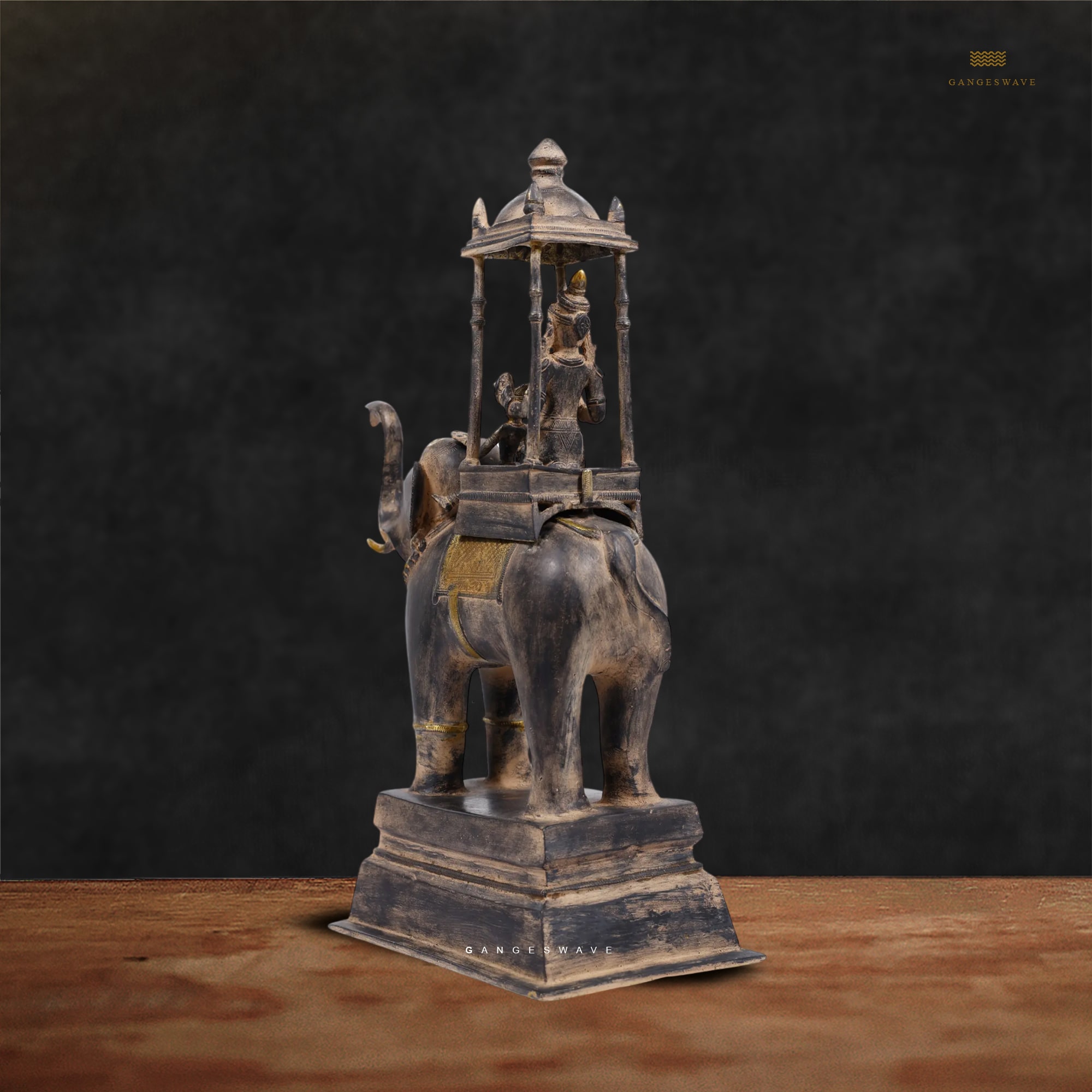 Vintage Finish Indra on Airabath Brass Decor - Image 2