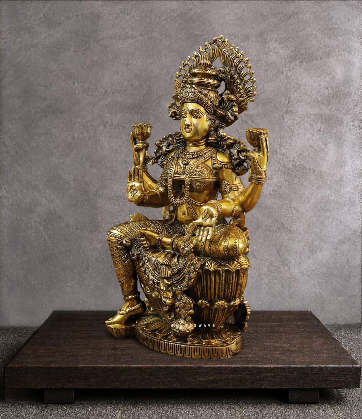 Maha Lakshmi Superfine Brass Statue - 24.5 inches - Image 3