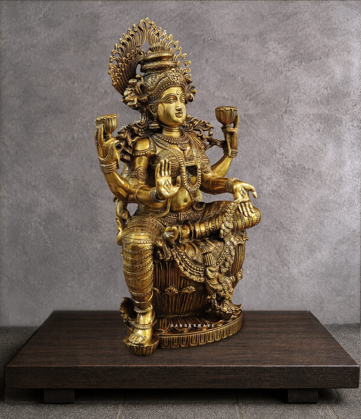 Maha Lakshmi Superfine Brass Statue - 24.5 inches - Image 2