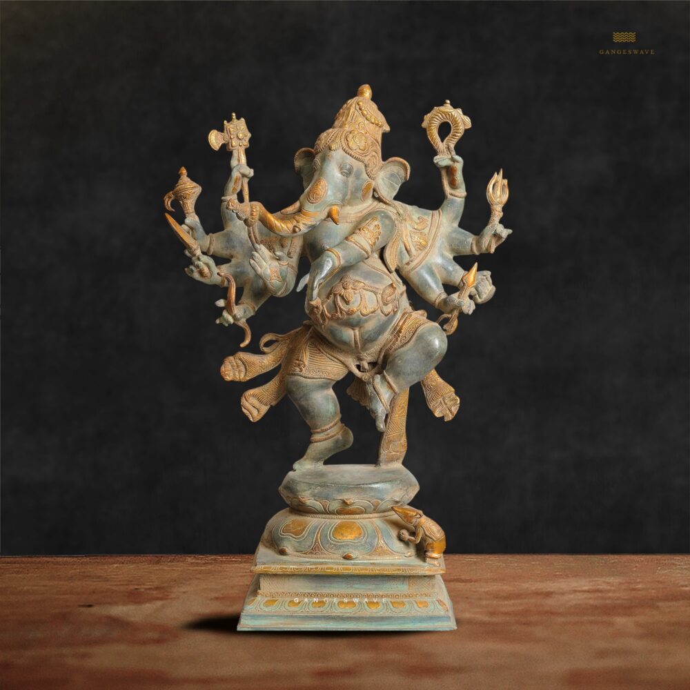 Vintage Finished Nritya Superfine Brass Statue