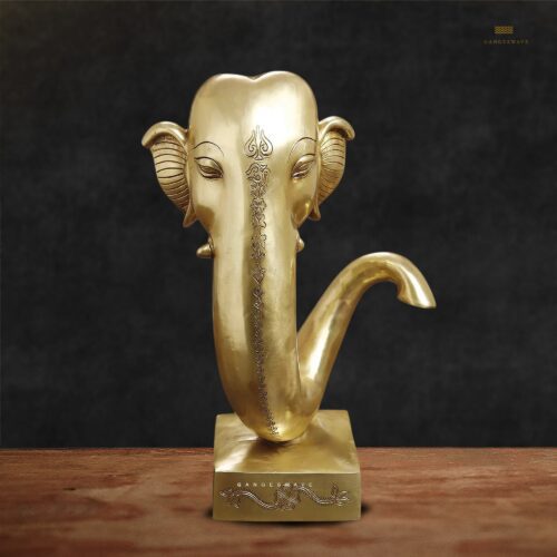 Ganesh Head Brass Statue - 17 inches