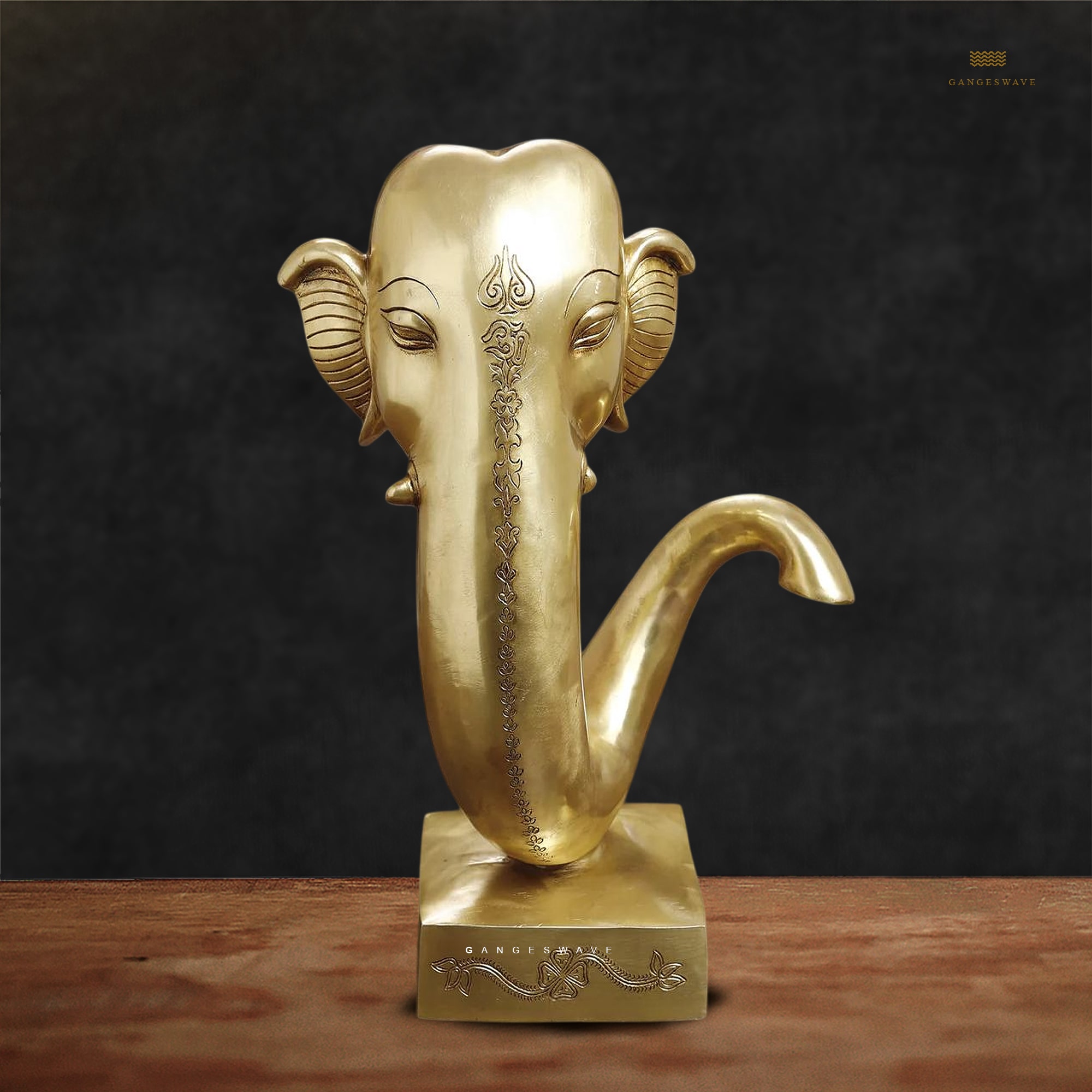 Ganesh Head Brass Statue - 17 inches