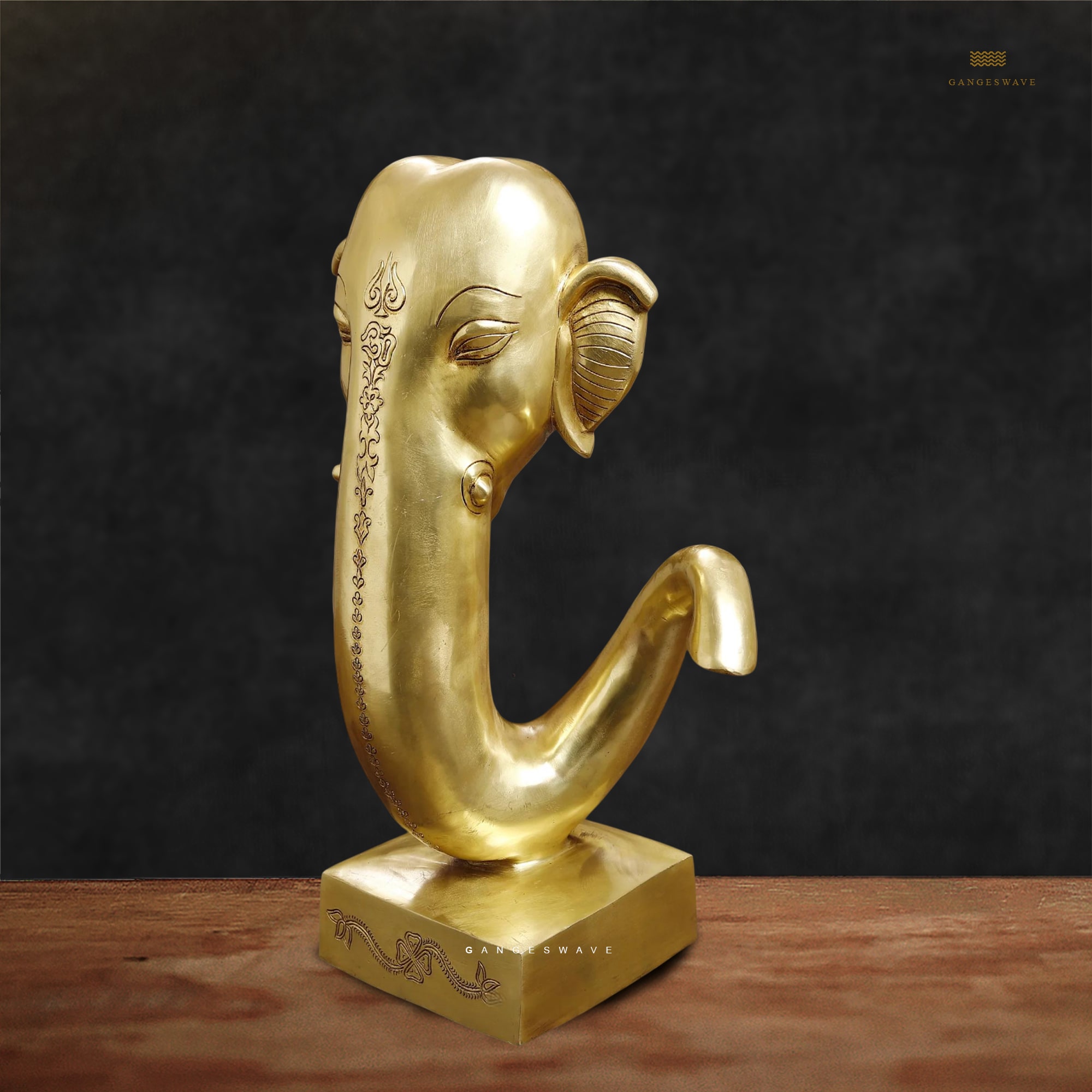 Ganesh Head Brass Statue - 17 inches - Image 3