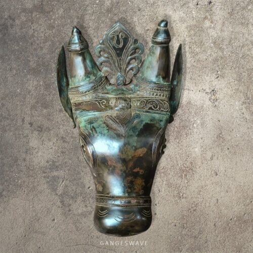 Nandi Head Brass Decor in Vintage Finish