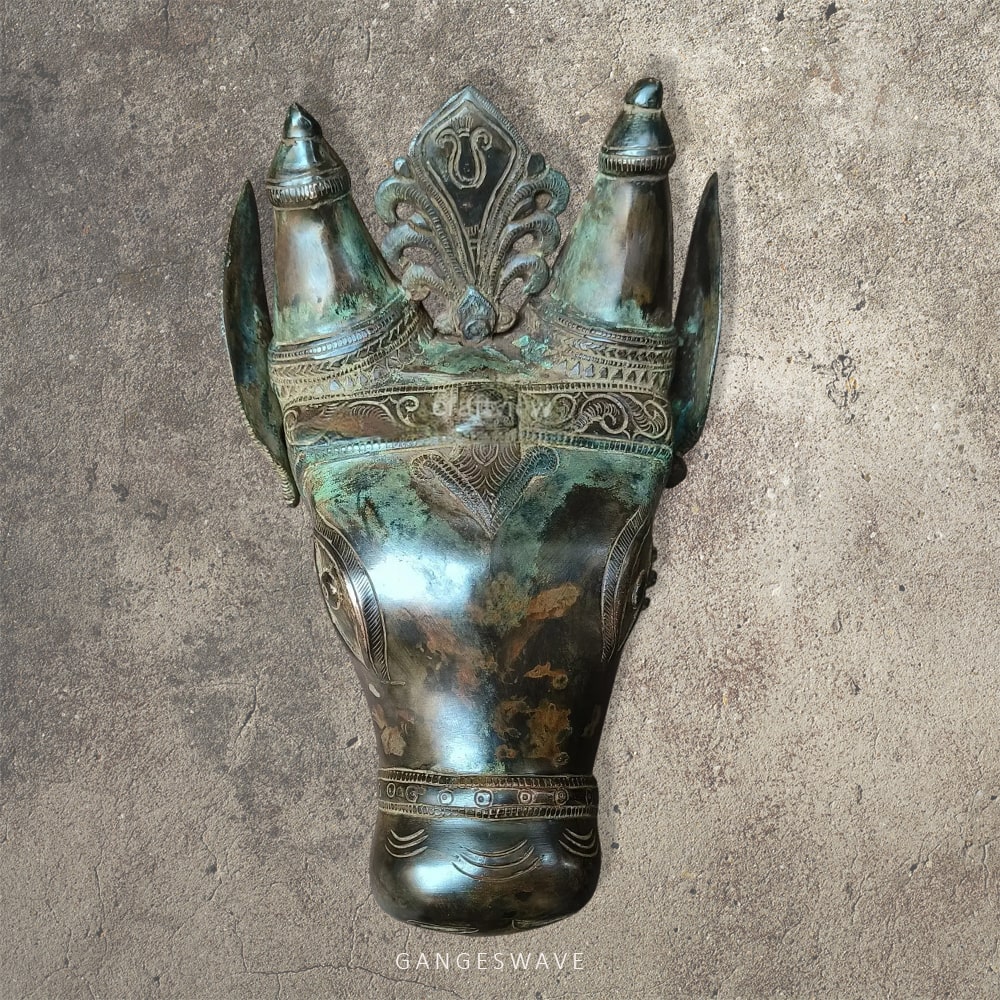 Nandi Head Brass Decor in Vintage Finish