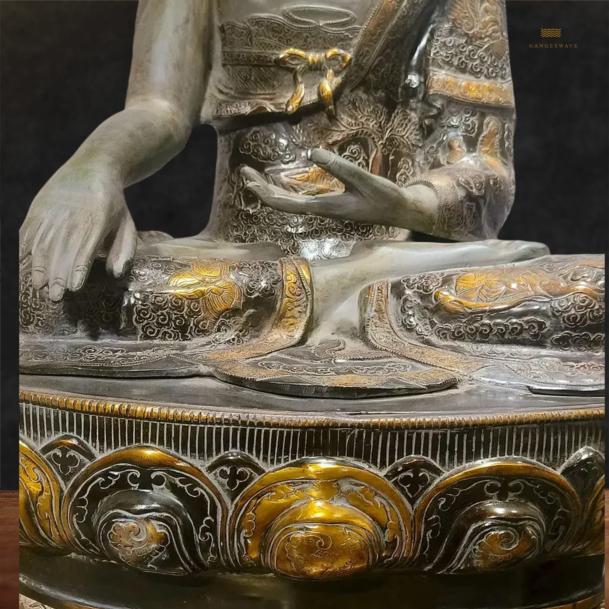33 inches Buddha Meditative Brass Statue - Image 3