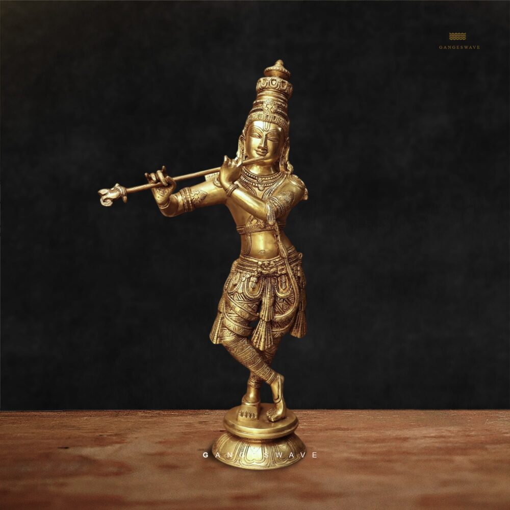 Krishna Superfine Brass Murti - 23 inches