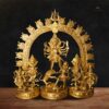 MaDurga Family with Artistic Frame in Brass Dokhra