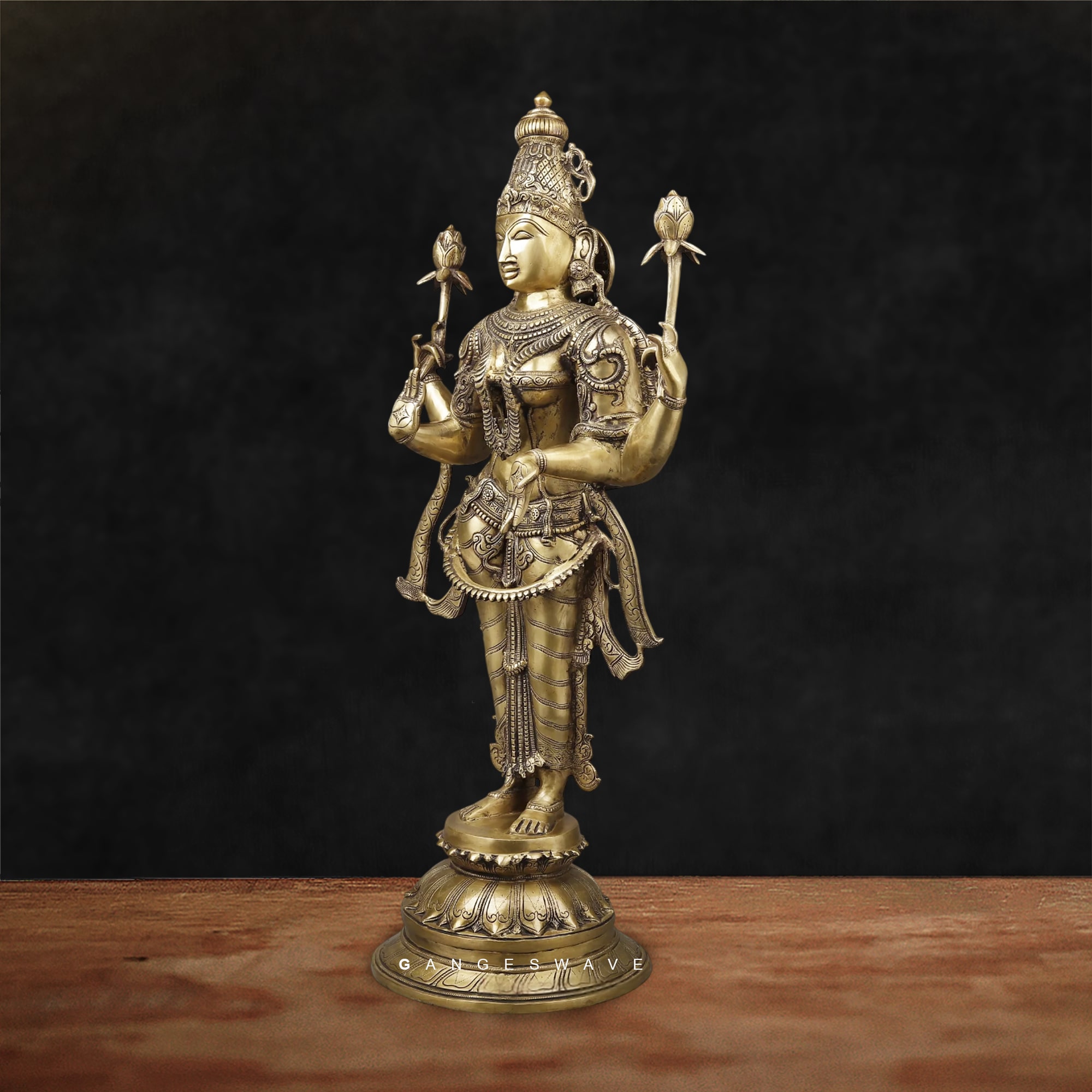 MaDhanLakshmi Superfine Brass Statue - 40 inches - Image 5