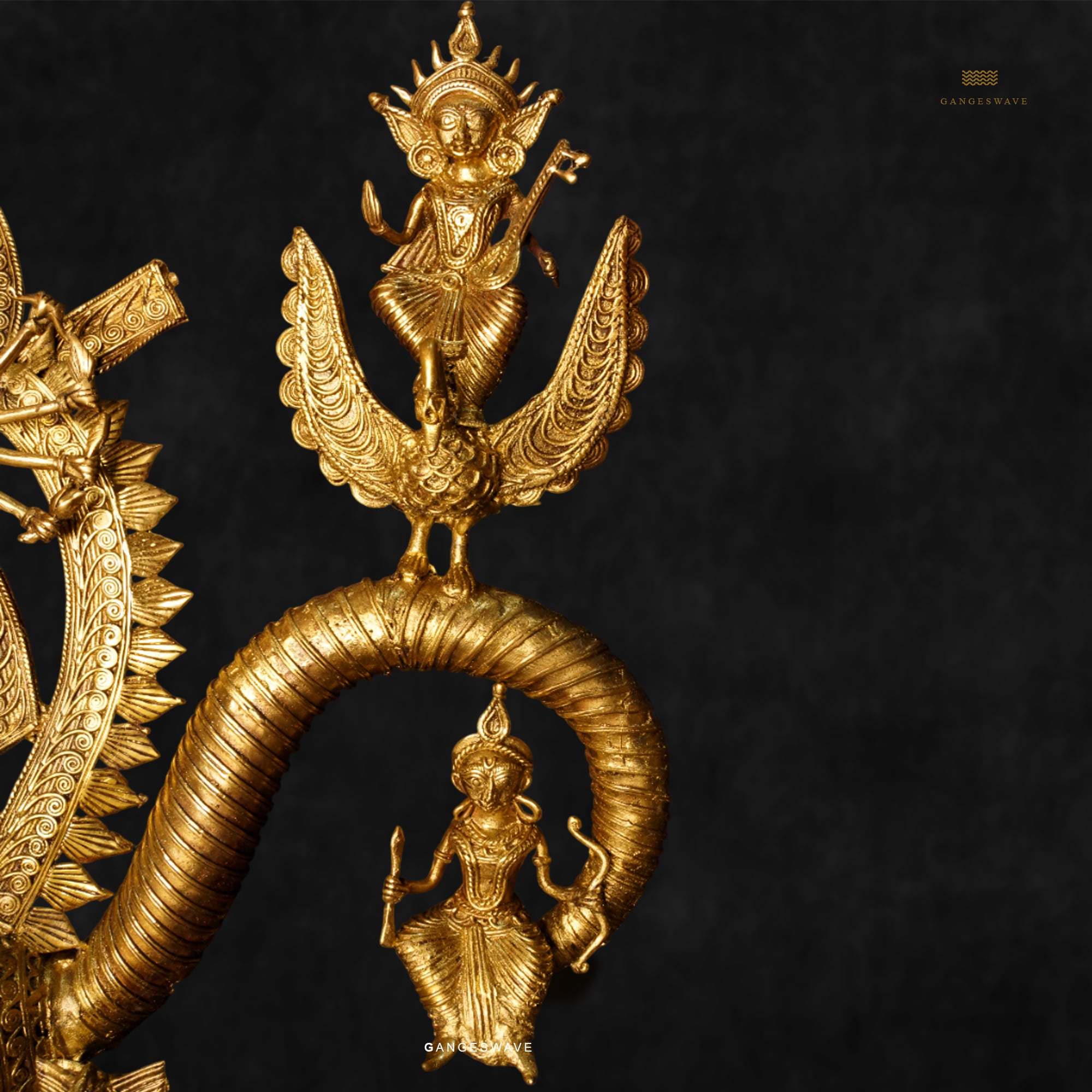 MaDurga Artisanal Brass Dokhra Statue - 18 inches - Image 16