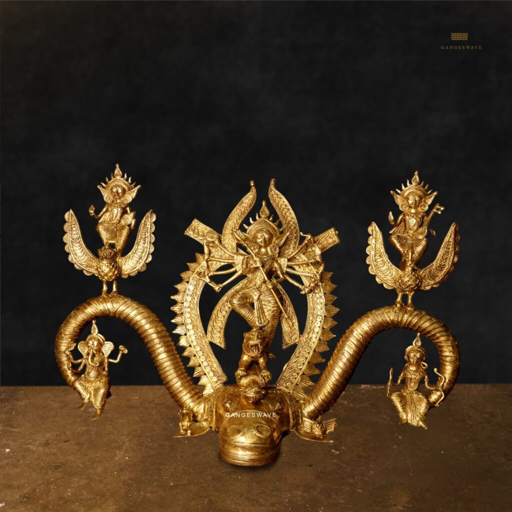 MaDurga Artisanal Brass Dokhra Statue