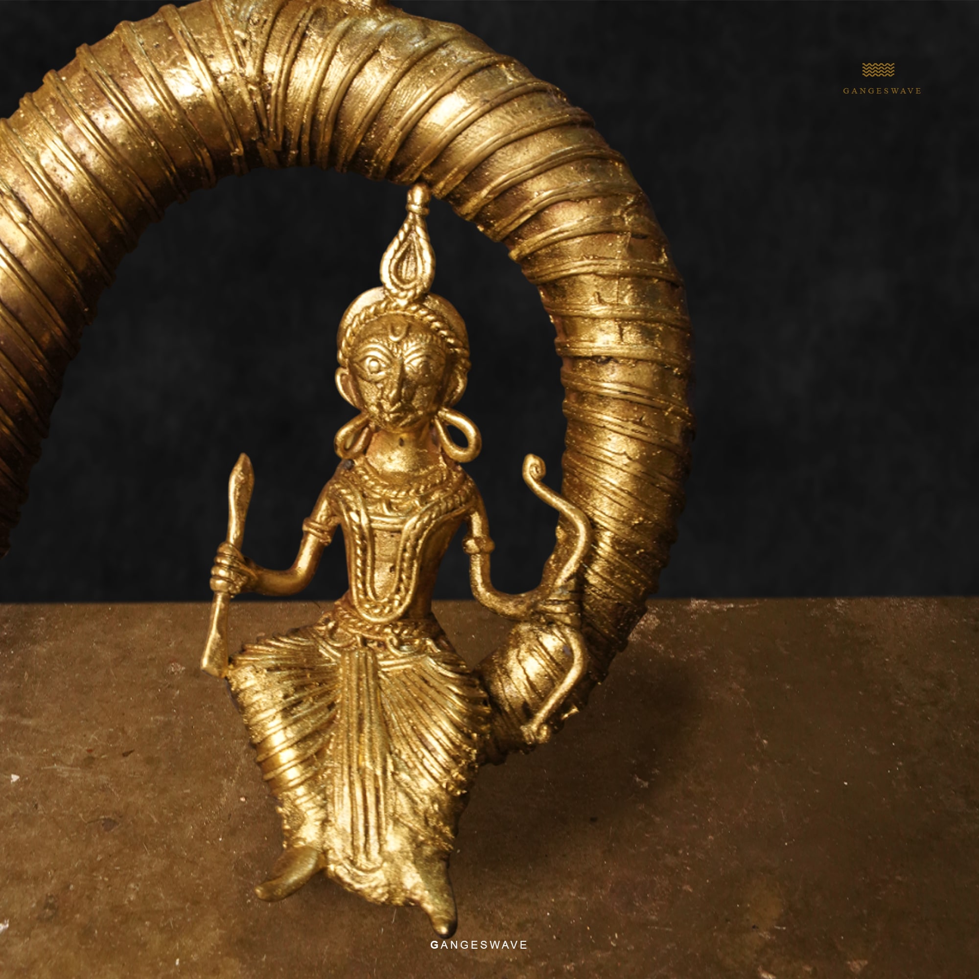 MaDurga Artisanal Brass Dokhra Statue - 18 inches - Image 14