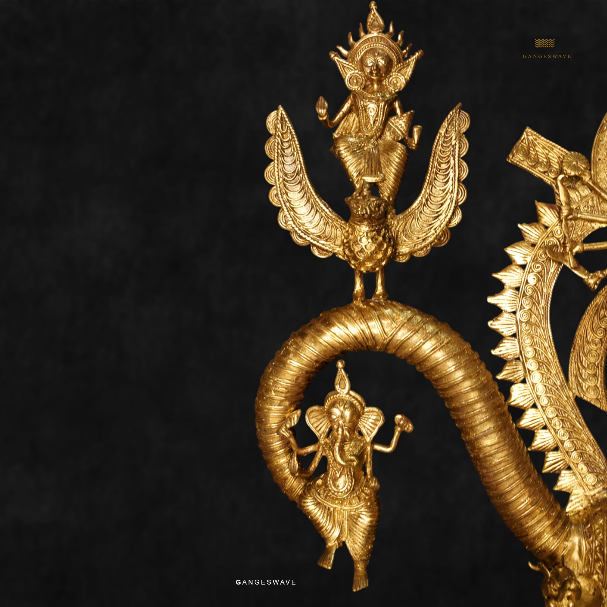 MaDurga Artisanal Brass Dokhra Statue - 18 inches - Image 12