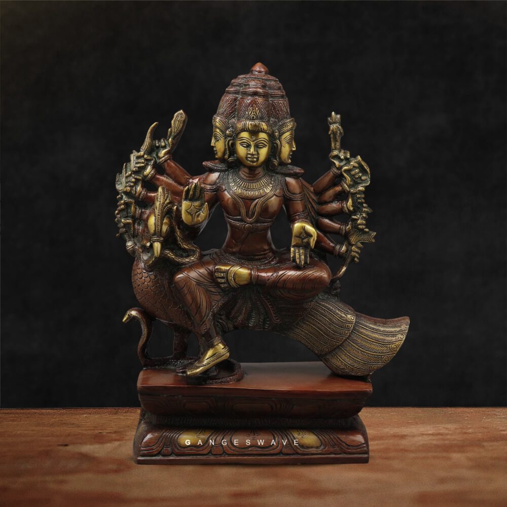 Kartikey (Murugan) finish Superfine Brass Statue - 16 inches