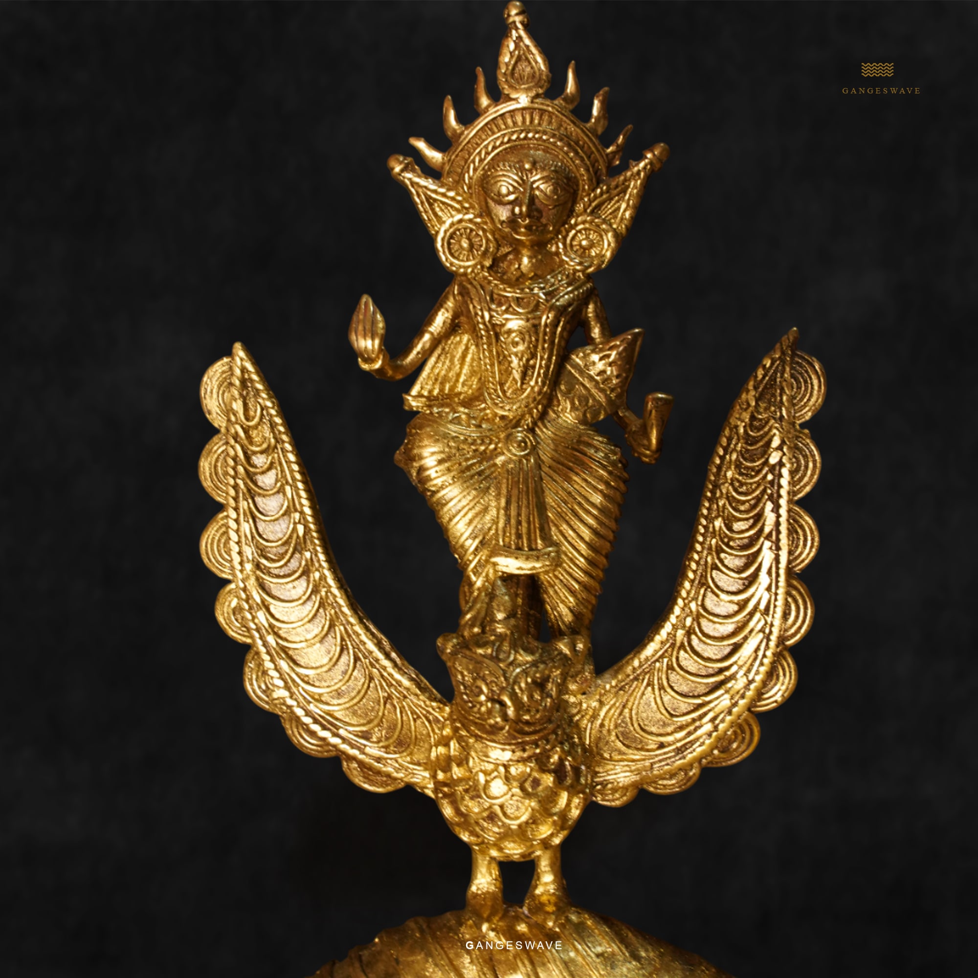 MaDurga Artisanal Brass Dokhra Statue - 18 inches - Image 2
