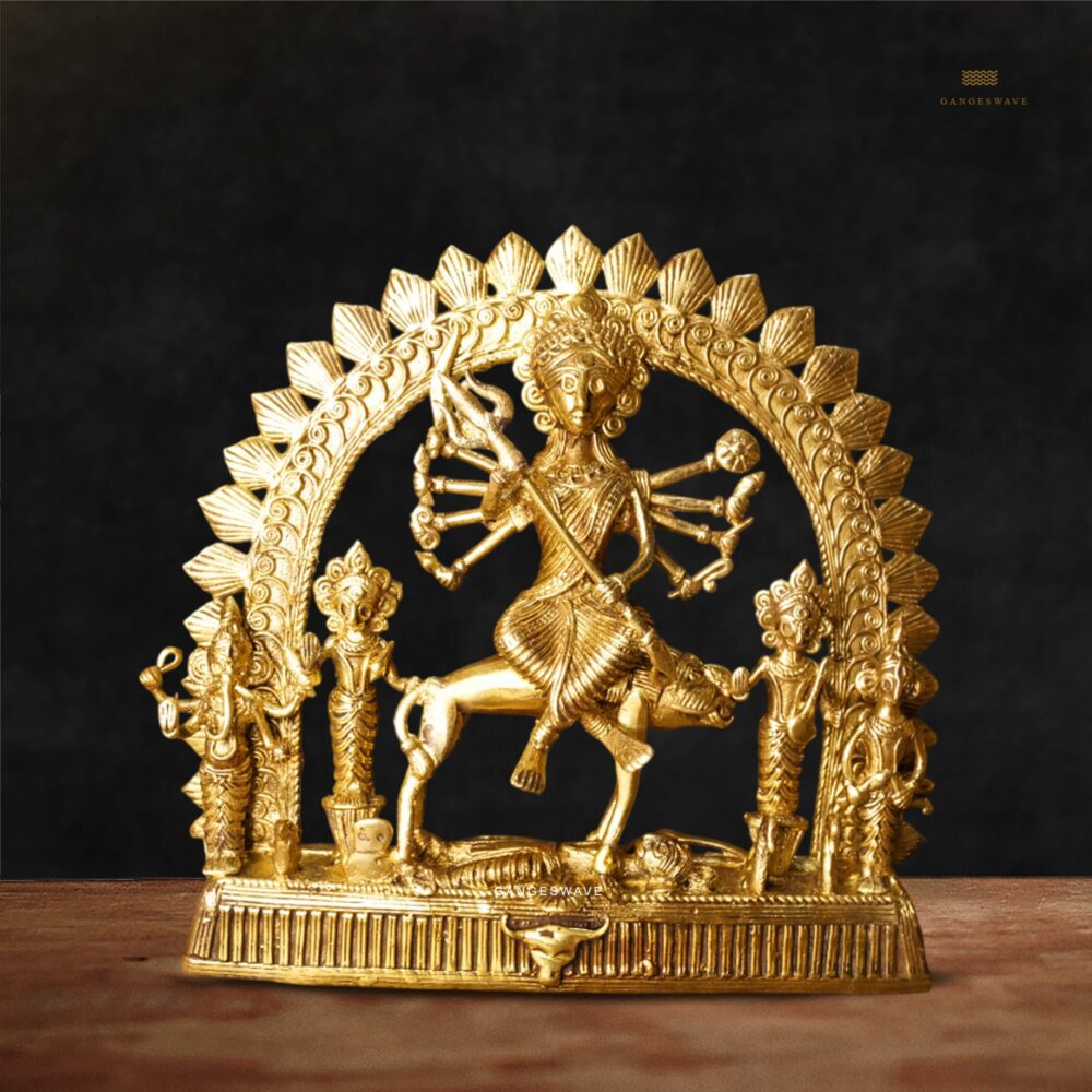 MaDurga Brass Dokhra Art Statue