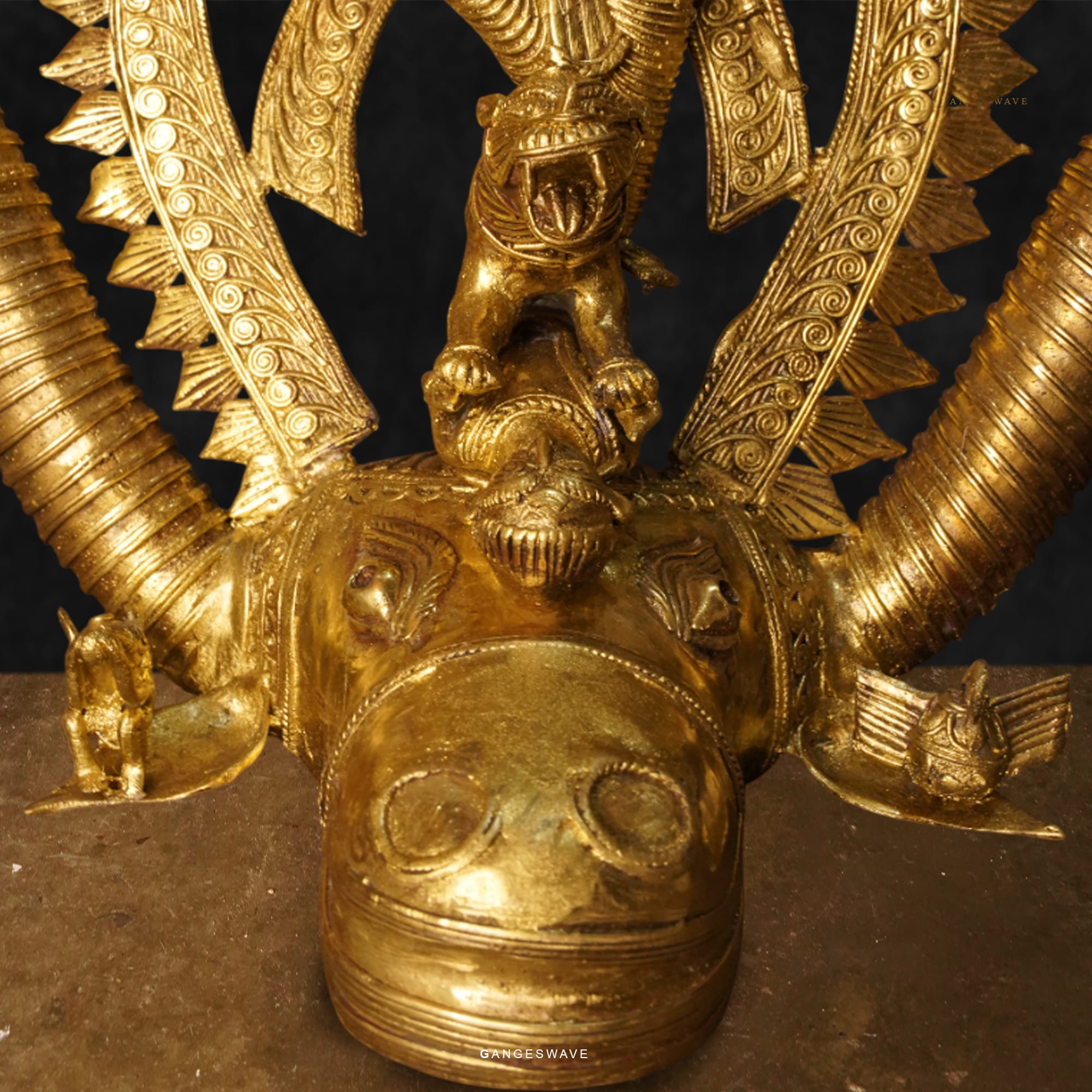 MaDurga Artisanal Brass Dokhra Statue - 18 inches - Image 7