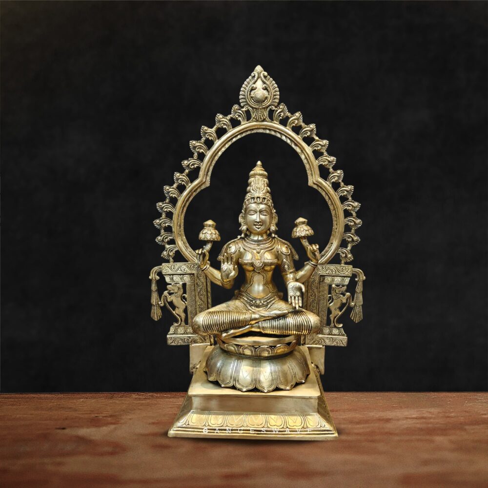 MaLakshmi Superfine Brass Murti with artistic frame