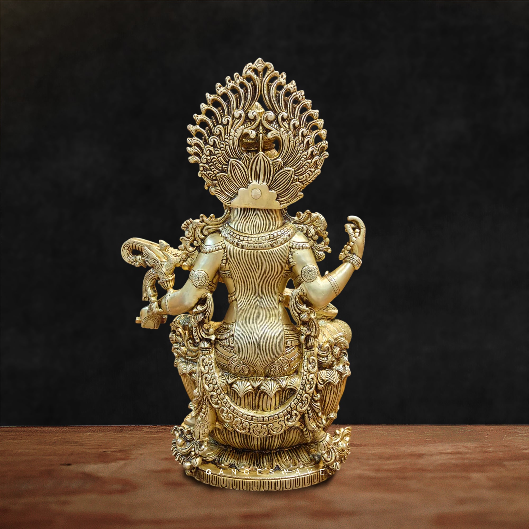 MaSaraswati Brass Murti Chola Sculpted - 24 inches - Image 6