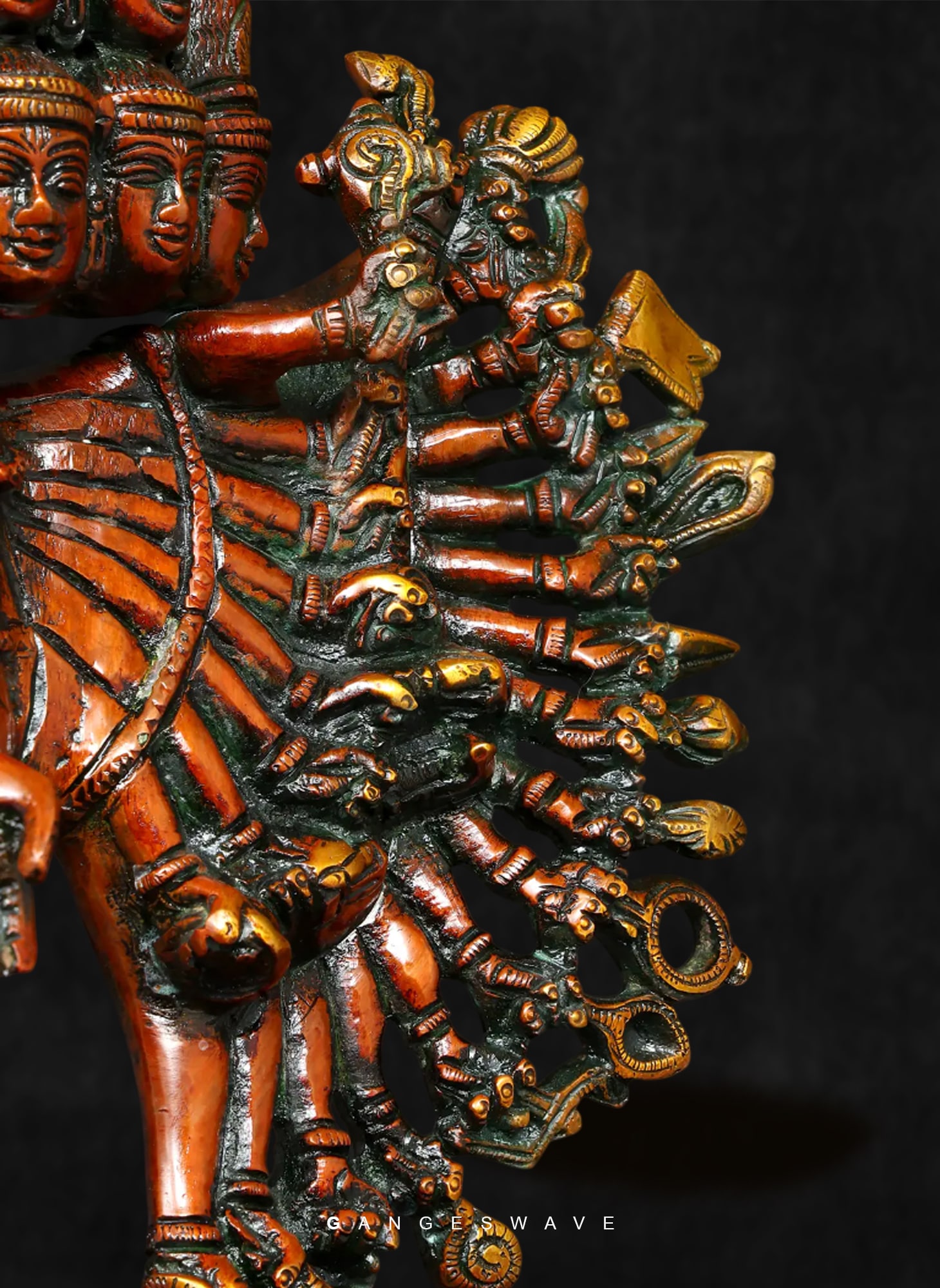 Brass Vishwarupa Sada Shiva Murti - 22 inches - Image 5