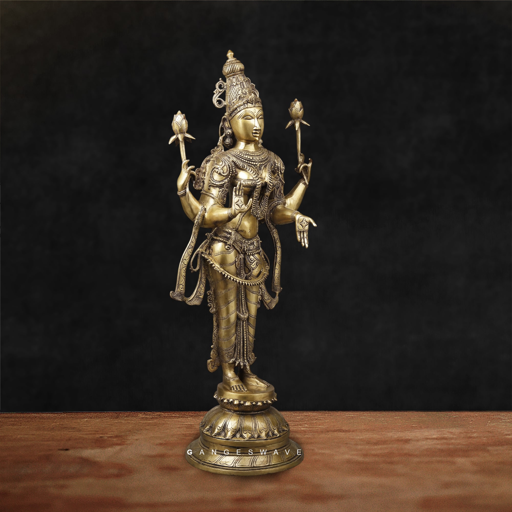 MaDhanLakshmi Superfine Brass Statue - 40 inches - Image 2